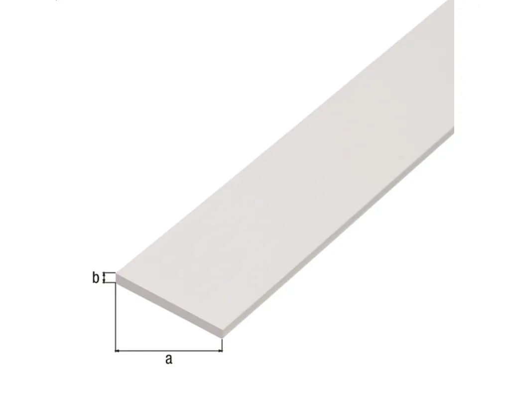Flachstange Kunststoff wei&szlig;